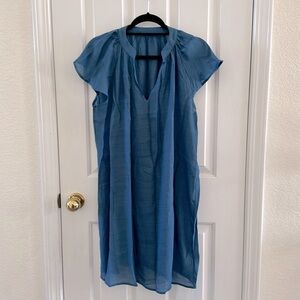 Swim cover-up mini v-neck dress